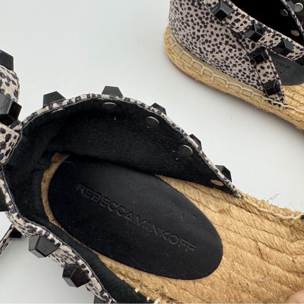 Like New Rebecca Minkoff Gilles Studded Leather Ankle Strap Espadrilles size 8.5 - Picture 6 of 6